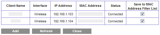 Wireless MAC Filter Wireless MAC Filter